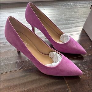 Franco Sarto Tudor Orchid Suede Pumps Purple Heels Size 7.5 New